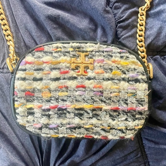 NWOT- Tory Burch Kira Small Tweed Camera Bag Crossbody in Multicolor - Picture 3 of 11